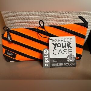 Zipit Neon Orange Binder Pouch